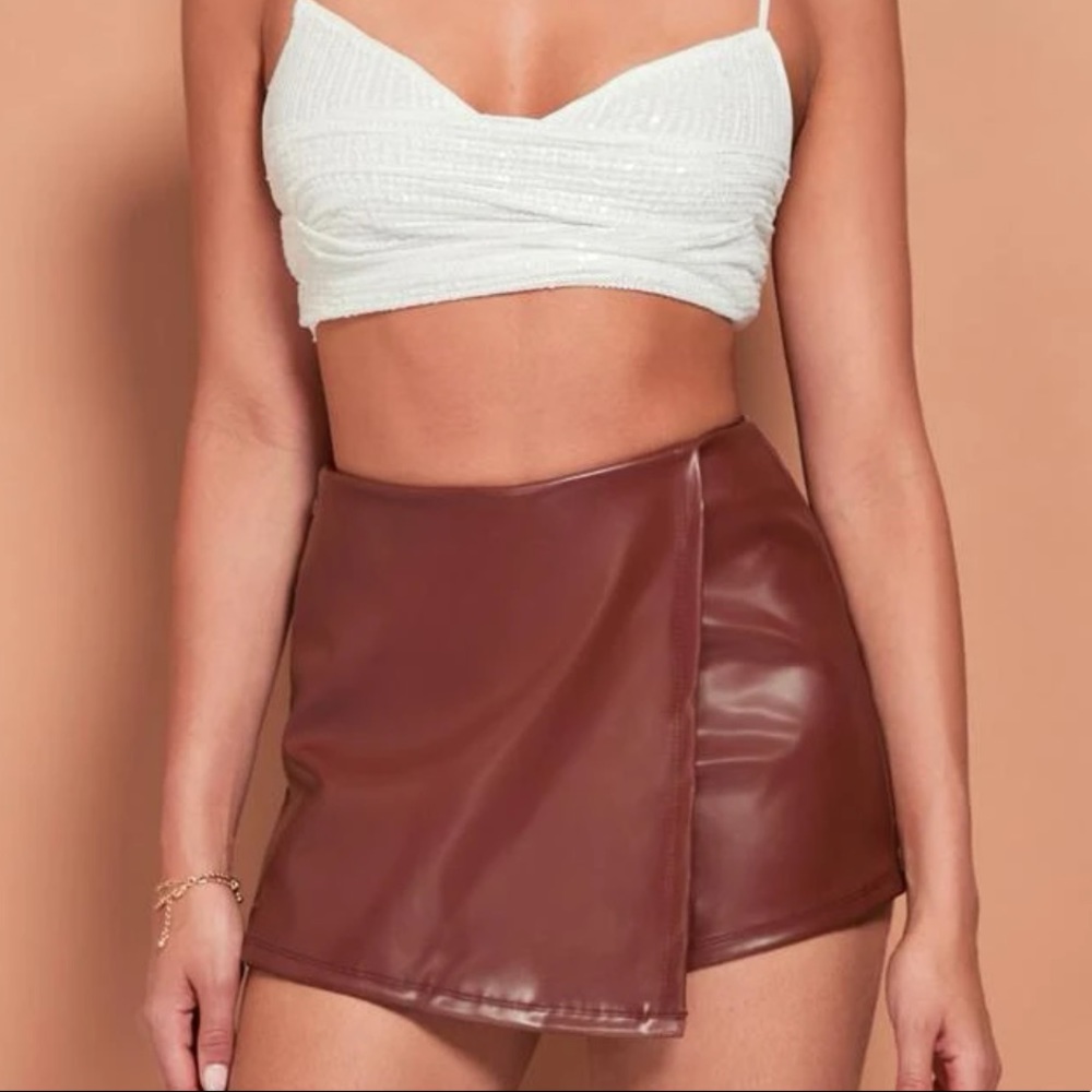 Vegan Leather Skort